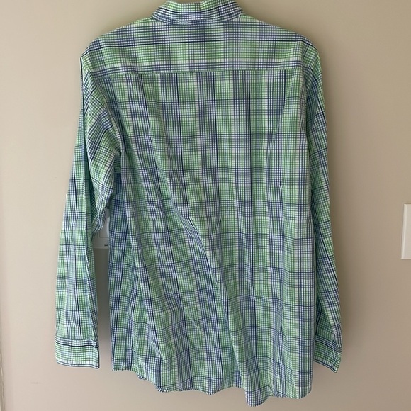 Chaps Youth Boys XL 18 20 Green Blue Plaid Button Down Dress Shirt Easy Care - Picture 4 of 7